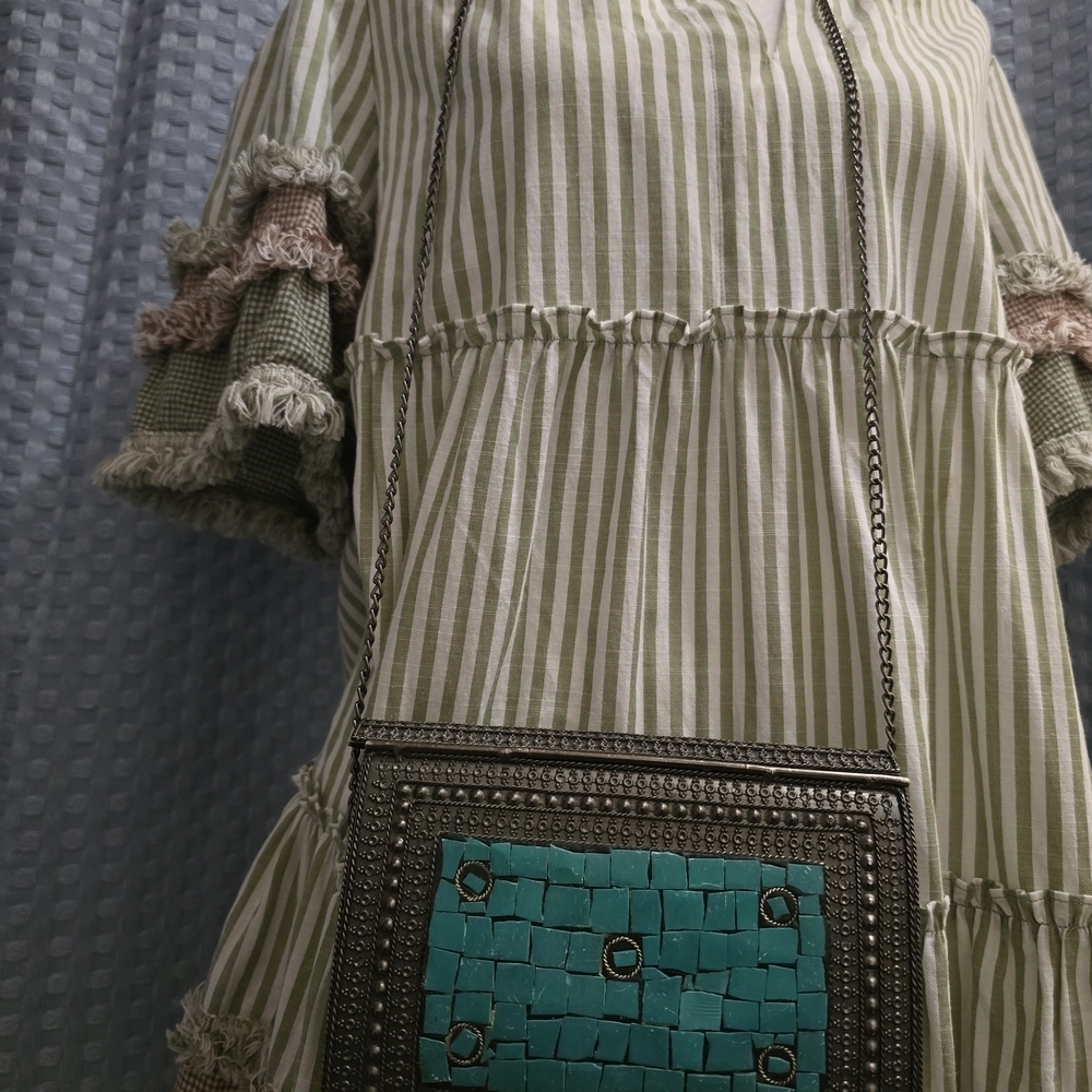 Turquoise Mosaic Crossbody Bag - Picture 3 of 10
